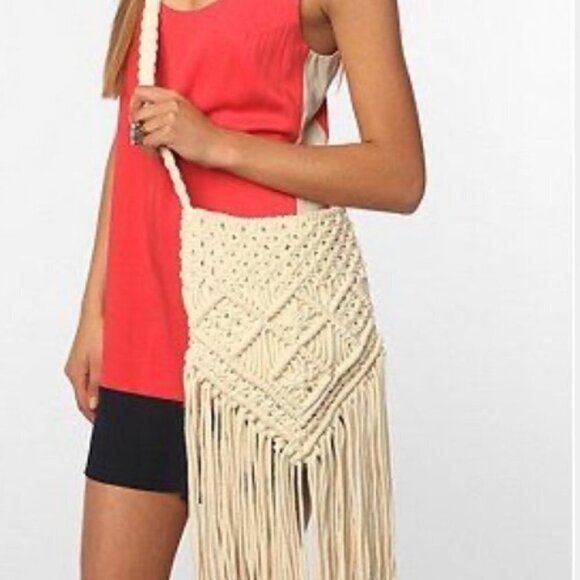 Ecote Boho Macrame Crossbody Bag - Picture 1 of 13